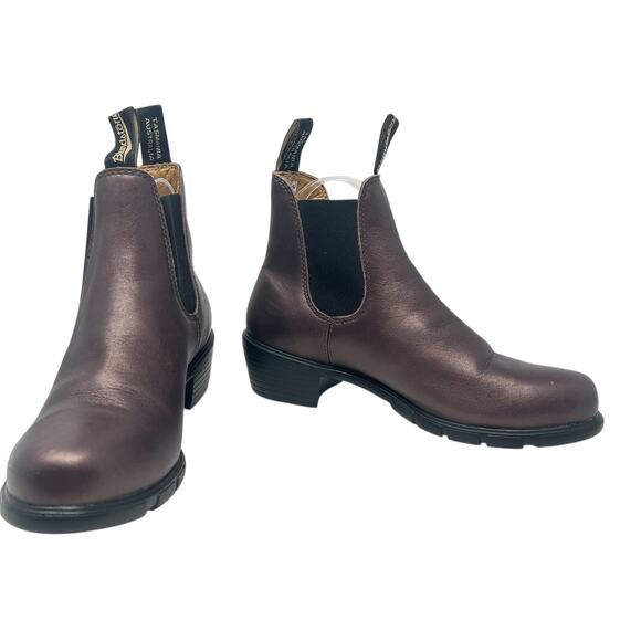 Blundstone Heeled Boots 1963 Chelsea Leather Copper Bronze Rose Gold Size US 10 - Picture 4 of 12
